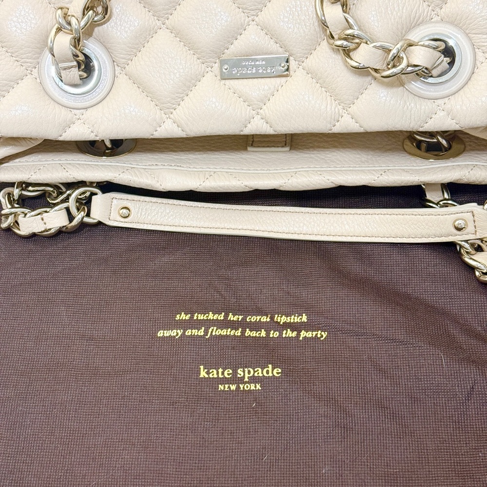 Kate Spade Beige Quilted Tote Bag - Picture 8 of 8